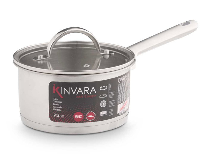 KINVARA Cazo pour induction avec couvercle en cristal 18 cm