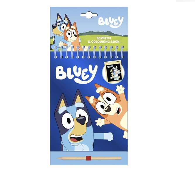Cerdá - Set de papeterie Scratch Book Bluey - Livre à gratter - Dimensions 14.0 x 20.5 x 1.0 cm - Couleur Bleu - À partir de 3 ans Cerdá - Set de papeterie Scratch Book Bluey - Livre à gratter - Dimensions 14.0 x 20.5 x 1.0 cm - Couleur Bleu - À partir de 3 ans