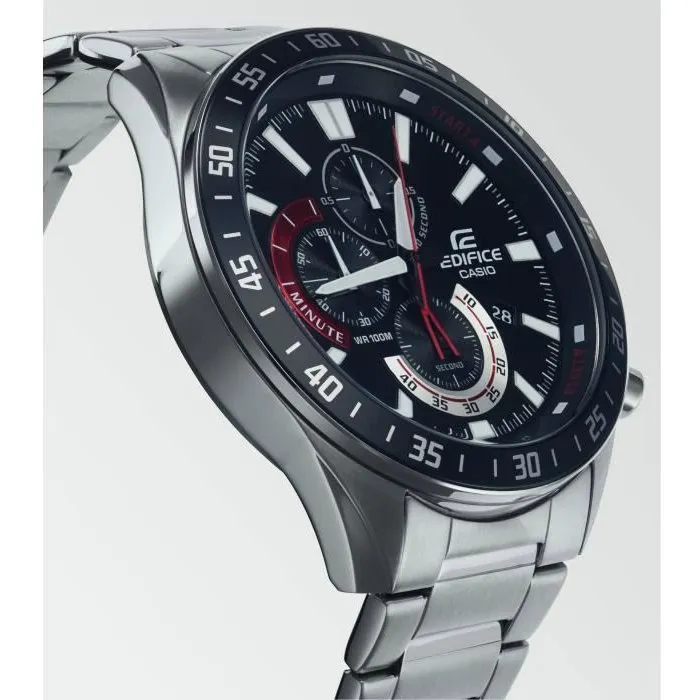 Casio EDIFICE - Montre homme en acier inoxydable, bracelet métal, cadran gris - Montre bracelet