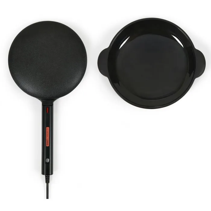 Livoo Crêpière électrique Marmiton DOP258CO - 600 W - Plaque 20 cm antiadhésive - Poignée thermorésistante - Noir