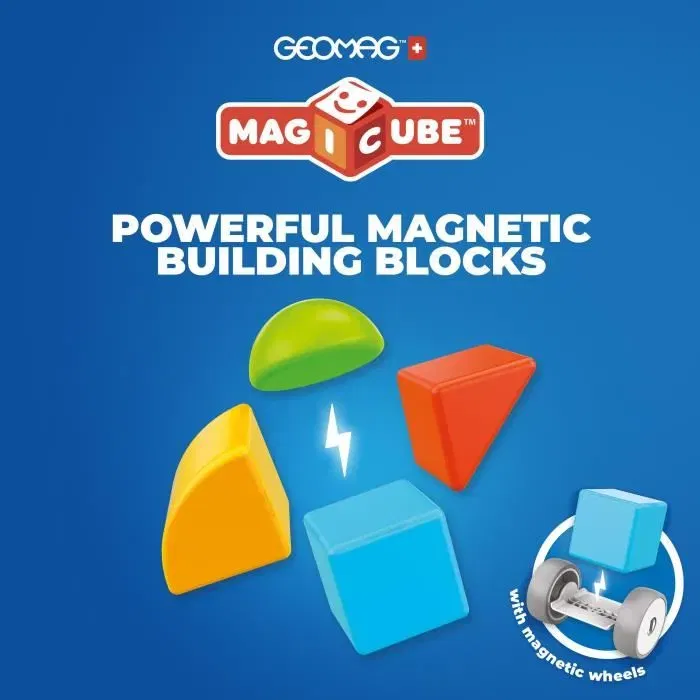 Geomag Magicube 308 - 10 pièces, blocs magnétiques en plastique recyclé - Formes variées et véhicules - Jeu de construction pour enfants 1-5 ans