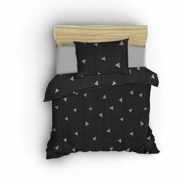 Parure de lit 1 housse de couette 220x240 cm + 2 taies d'oreiller 60x60 cm - 65% coton, 35% polyester - Gris ASI8683342642484