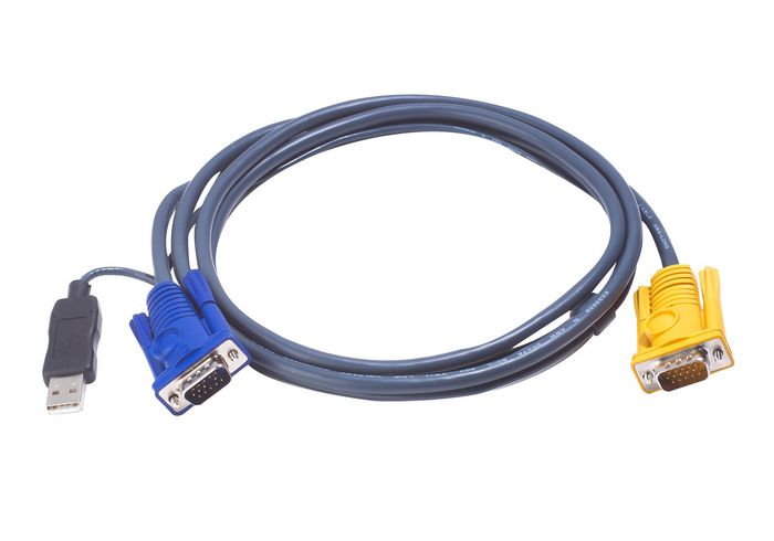 ATEN Câble KVM USB 3 m avec connecteur SPHD 3-en-1 (clavier, souris, vidéo), HDB, intégration convertisseur PS/2 vers USB ATEN Câble KVM USB 3 m avec connecteur SPHD 3-en-1 (clavier, souris, vidéo), HDB, intégration convertisseur PS/2 vers USB