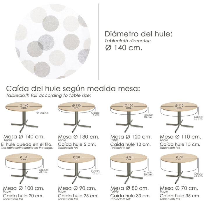 ORYX Nappe ronde en PVC Ø 140 cm Cercles Beige