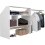 ARTIC EKIPA - Kit dressing sous comble, 1 penderie, décor mélaminé blanc, L197 x P50 x H94 cm