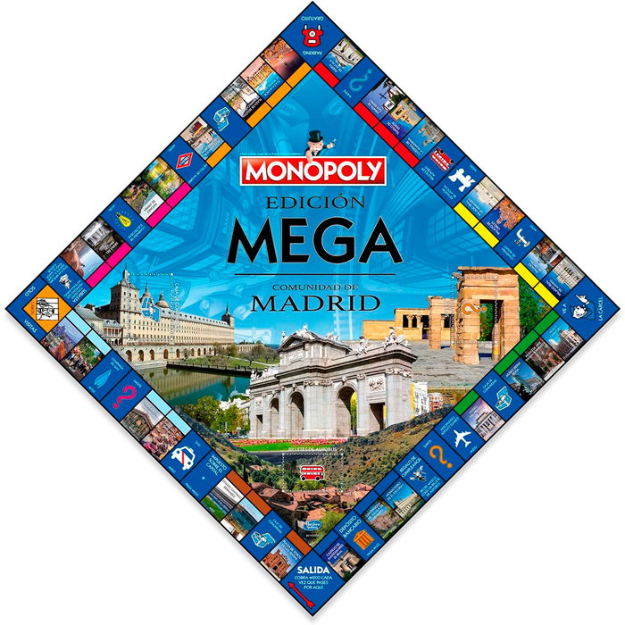 Eleven Force Monopoly Mega Edition Régionale Madrid B6743 - Jeu de plateau en espagnol, recommandé à partir de 8 ans