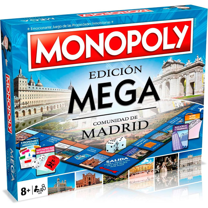 Eleven Force Monopoly Mega Edition Régionale Madrid B6743 - Jeu de plateau en espagnol, recommandé à partir de 8 ans