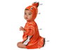 Deguisement bebe poisson orange avec capuche et nageoire, combinaison entiere unisexe 12-24 mois, polyester