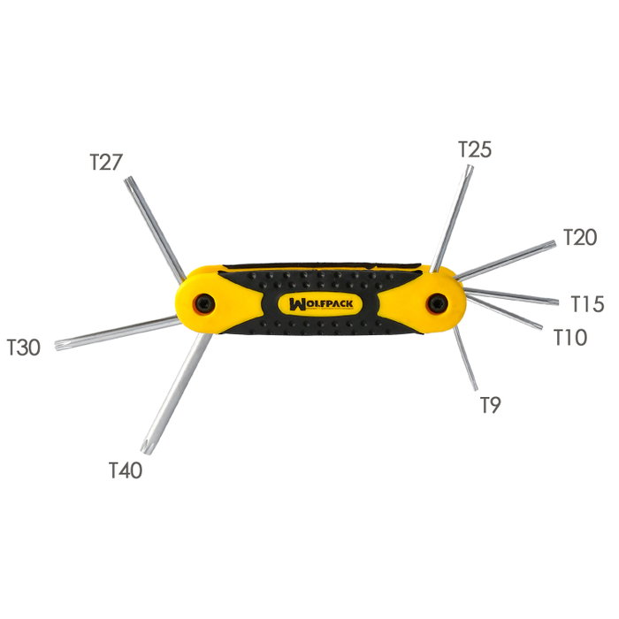 WOLFPACK LINEA PROFESIONAL Set de 8 clés Torx pliables WOLFPACK LINEA PROFESIONAL Set de 8 clés Torx pliables