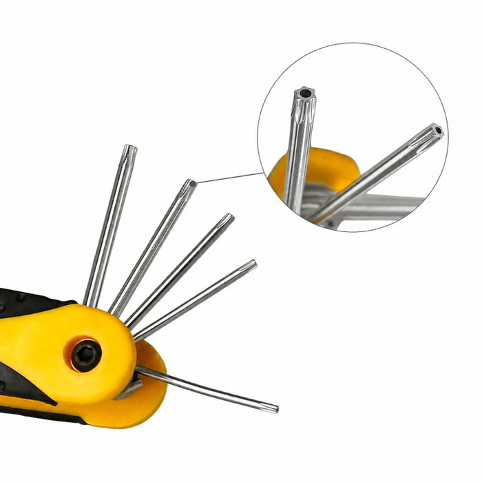 WOLFPACK LINEA PROFESIONAL Set de 8 clés Torx pliables WOLFPACK LINEA PROFESIONAL Set de 8 clés Torx pliables