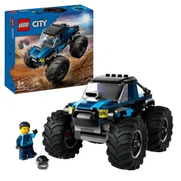 LEGO 60402 City - Monster Truck Bleu Tout Terrain avec Pilote Minifigurine, Jeu de Construction 148 Pièces, Cadeau Enfant Dès 3 Ans