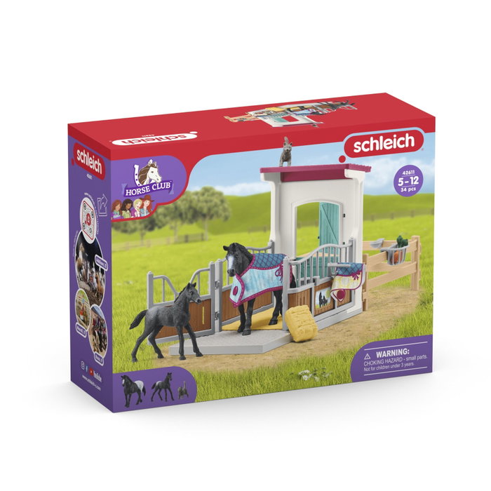 Schleich Horse Club 42611 - Box pour chevaux avec jument et poulain Appaloosa