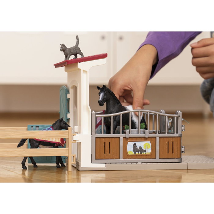 Schleich Horse Club 42611 - Box pour chevaux avec jument et poulain Appaloosa