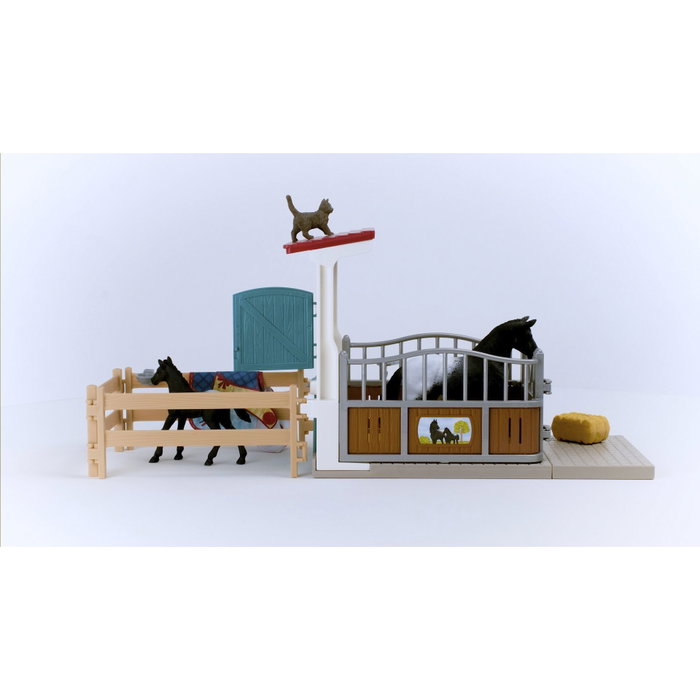 Schleich Horse Club 42611 - Box pour chevaux avec jument et poulain Appaloosa