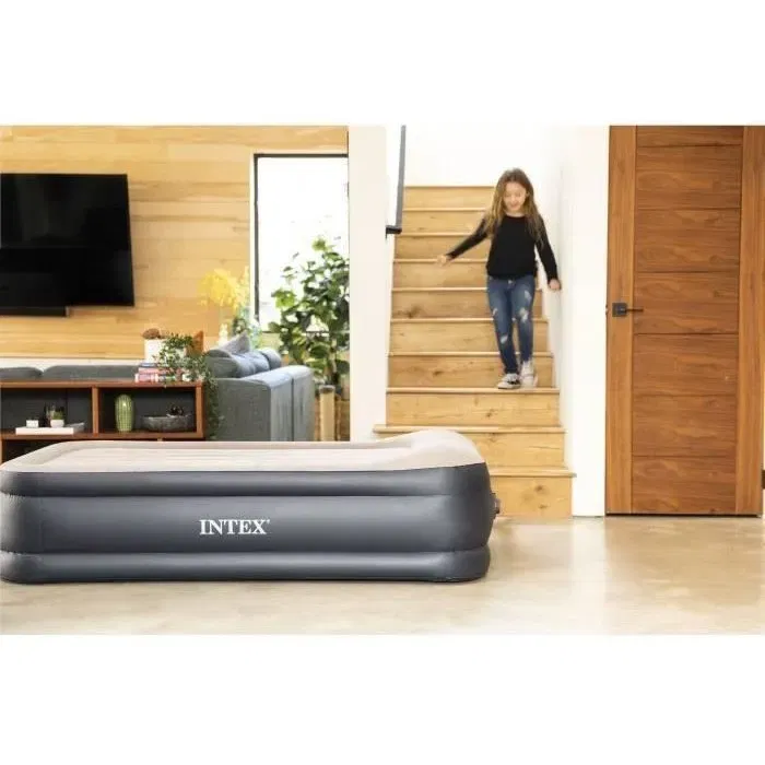 Intex Lit d'appoint gonflable pour 2 personnes - 150 x 200 cm - Ultra Plush avec technologie Fiber-Tech Luxe et gonfleur intégré - Confort optimal