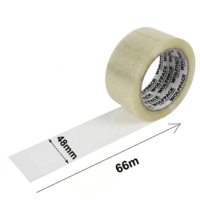 WOLFPACK LINEA PROFESIONAL Cinta Embalar Silenciosa Transparente 48 mm x 60 m