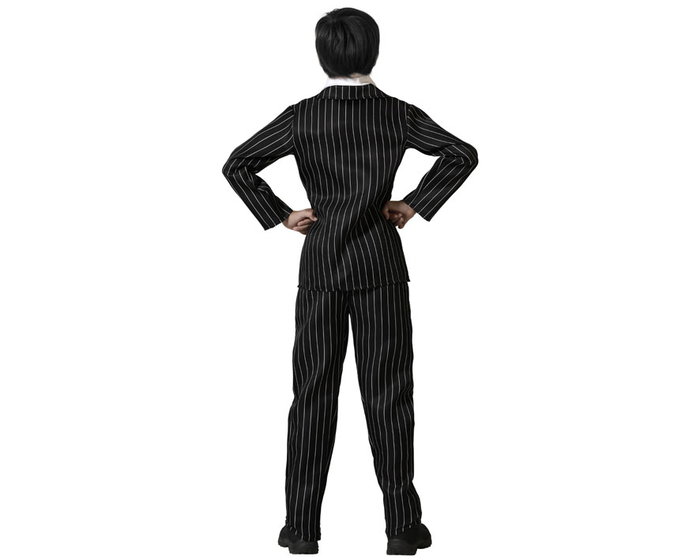 Atosa Costume de Fantôme Noir à Rayures avec Cravate Rouge pour Enfant Atosa Costume de Fantôme Noir à Rayures avec Cravate Rouge pour Enfant