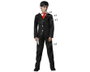 Atosa Costume de Fantôme Noir à Rayures avec Cravate Rouge pour Enfant