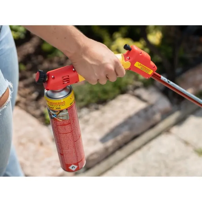 Rothenberger Brûleur désherbeur Premium bec large, allumage automatique piezo, 990°C, ø40 mm, rouge et jaune, désherbage ciblé écologique sans produits chimiques