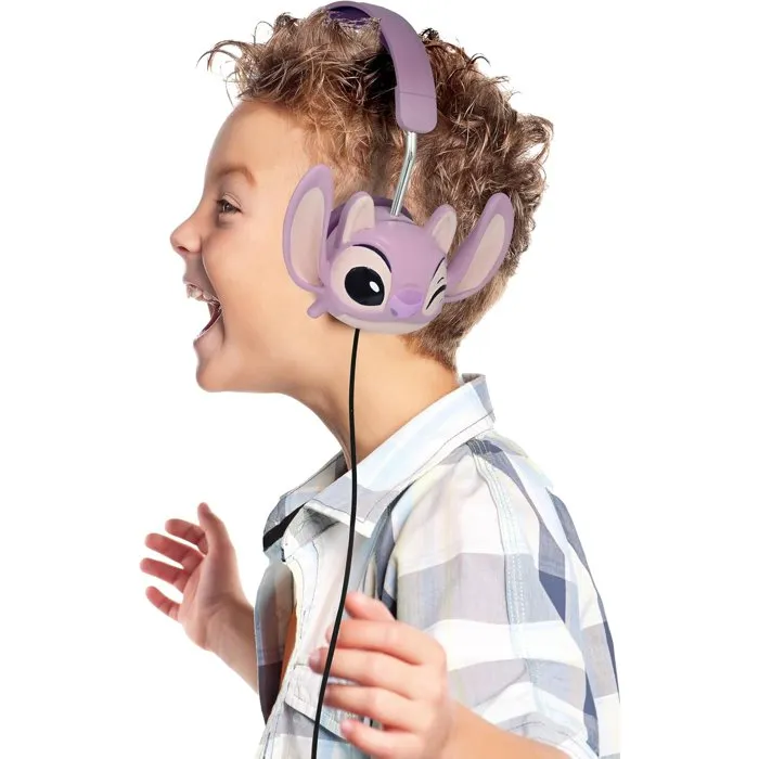 Lexibook Casque stéréo filaire pliable Disney Stitch Angel avec limitation de volume