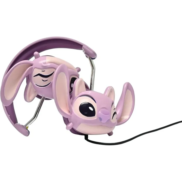 Lexibook Casque stéréo filaire pliable Disney Stitch Angel avec limitation de volume