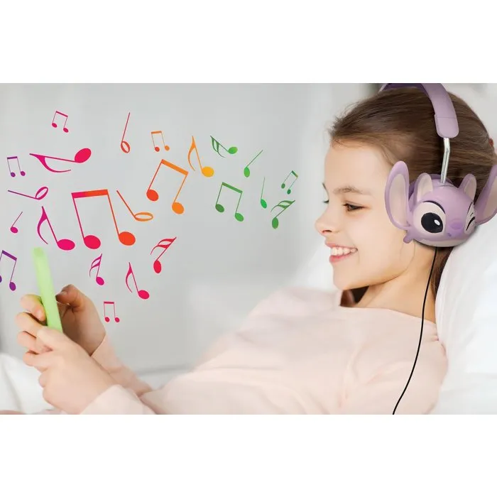 Lexibook Casque stéréo filaire pliable Disney Stitch Angel avec limitation de volume