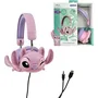 Lexibook Casque stéréo filaire pliable Disney Stitch Angel avec limitation de volume