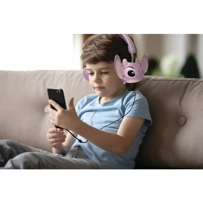 Lexibook Casque stéréo filaire pliable Disney Stitch Angel avec limitation de volume