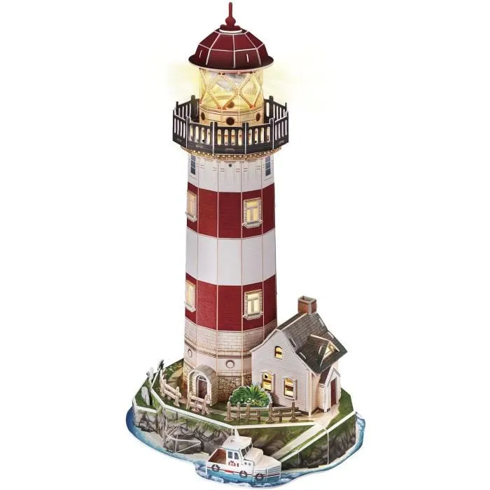 Explora Sciences Puzzle 3D Phare - Kit de modélisme éducatif 72 pièces - À partir de 8 ans - Facile à assembler sans colle