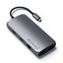 Satechi - Adaptateur multiport USB-C MX pour Mac M1 - Dual 4K HDMI 60Hz, PD 100W, Gigabit LAN, USB-C, 2x USB-A 3.0, lecteur Micro/SD, jack 3.5mm