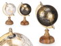 Giftdecor Globe Terrestre 12,5 cm Or Bois Plastique Fer Blanc Noir 15x24,5x13 cm (Set de 12)