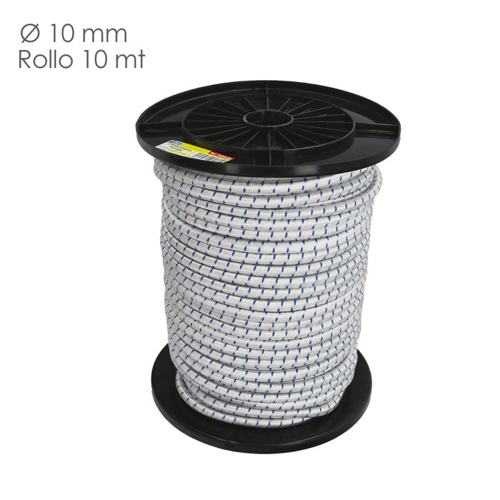 WOLFPACK LINEA PROFESIONAL Corde élastique revêtue 10 mm, Rouleau de 100 mètres