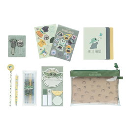 ERIK - Set papeterie Star Wars The Mandalorian avec Grogu - Bloc-notes, stylos, surligneurs et autocollants