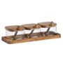 Andrea House Ensemble de 3 Sucriers en Verre et Acacia avec Plateau