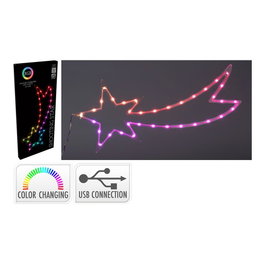 Basics Étoile LED RGB 35 LED Noël Multifonction USB 10m 25x0,6x60 cm