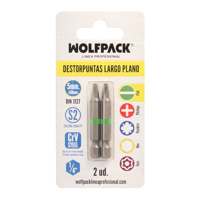 Wolfpack Linea Profesional Embouts Plats 5mm (Lot de 2)