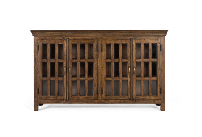 GINER Y COLOMER Buffet haut en bois de teck recyclé couleur noisette GINER Y COLOMER Buffet haut en bois de teck recyclé couleur noisette