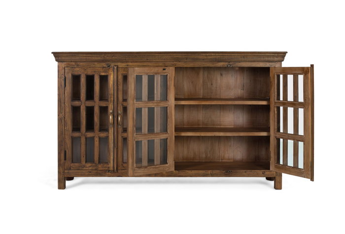 GINER Y COLOMER Buffet haut en bois de teck recyclé couleur noisette GINER Y COLOMER Buffet haut en bois de teck recyclé couleur noisette