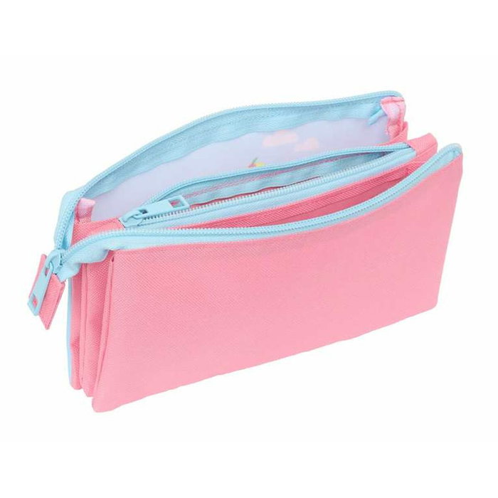 Trousse Fourre-Tout Triple Peppa Pig Bleu 22 x 12 x 3 cm