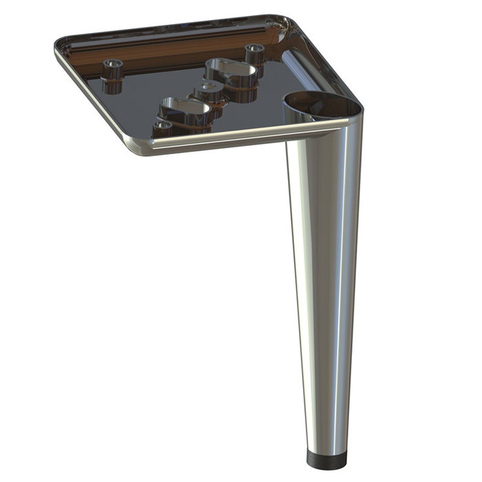 Q&Q Pied métallique Birdie pour meuble, hauteur 180 cm, finition noir mat - Support d'ameublement robuste et design