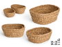 Giftdecor Set de 2 Paniers Ovalés Marron 28x22x10 cm en Algue de Mer (Set de 12)