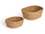 Giftdecor Set de 2 Paniers Ovalés Marron 28x22x10 cm en Algue de Mer (Set de 12)