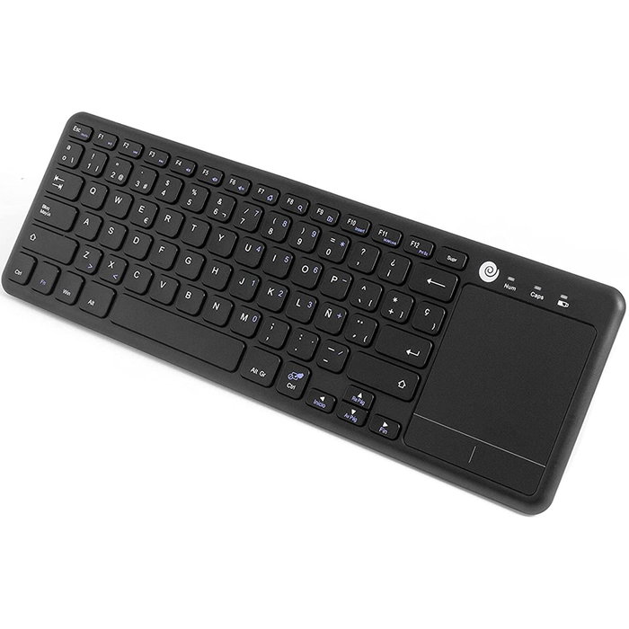 Coolbox TEW01-BK Clavier sans fil avec touchpad - Français - AZERTY - 78 touches chiclet - Mini récepteur USB - Noir