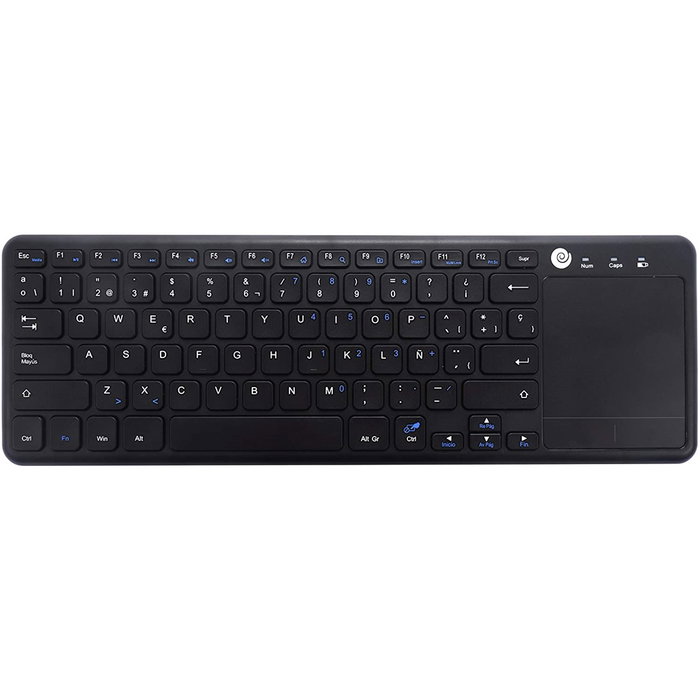 Coolbox TEW01-BK Clavier sans fil avec touchpad - Français - AZERTY - 78 touches chiclet - Mini récepteur USB - Noir