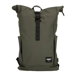 WEATHER REPORT Sac à Dos Roll Top Bronze Kaki - Imperméable, 100% PU - Compartiments Zippés Intérieur et Extérieur