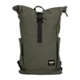 WEATHER REPORT Sac à Dos Roll Top Bronze Kaki - Imperméable, 100% PU - Compartiments Zippés Intérieur et Extérieur