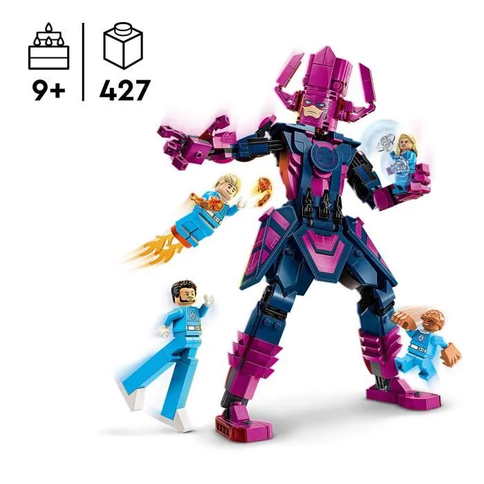 LEGO Marvel 76316 - Jeu de Construction Les Quatre Fantastiques contre Galactus - 427 Pièces avec Minifigurines et Figurine Articulée - Set 9 Ans et Plus
