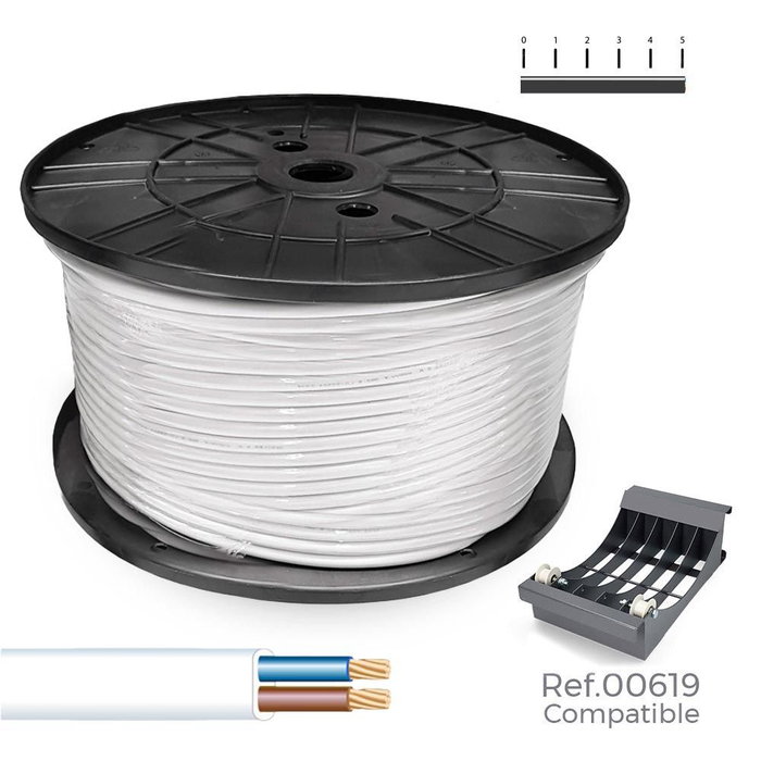 Sediles Manguera plana H03VVH2-F 2 x 0,75 mm² blanche, 700 m Sediles Manguera plana H03VVH2-F 2 x 0,75 mm² blanche, 700 m