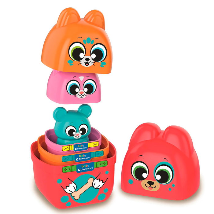 Clementoni Boîtes gigognes en forme d'animaux (Chien, Chat, Lapin et Souris)