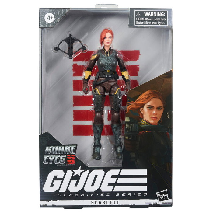 Hasbro - Figurine Scarlett 20cm G.I. Joe Classified Series - Snake Eyes: G.I. Joe Origins - Figurine articulée 15 cm avec accessoire